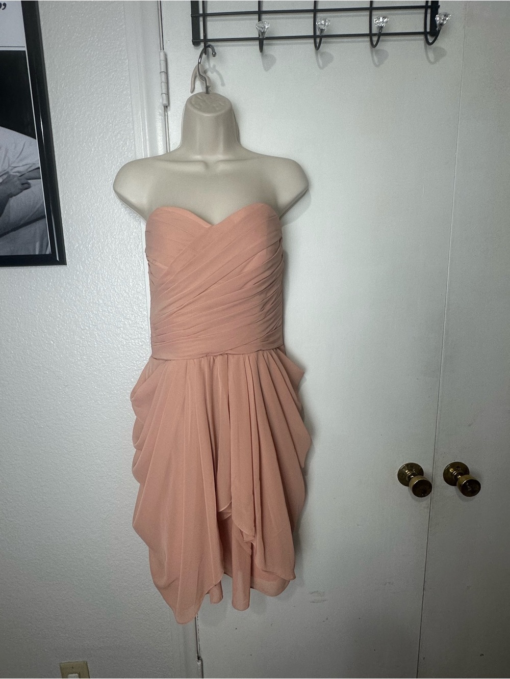 Strapless Sweetheart Chiffon Bridesmaid Dress in Dusty Rose